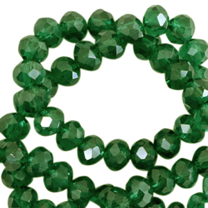 Abalorios faceteados disco 4x3 mm Verde fairway-revestimiento pearl shine