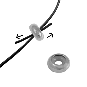 Fornituras Acero Inox abalorios de cierre deslizante 7x3mm Plateado