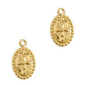 Colgantes acero inox cruz Dorado