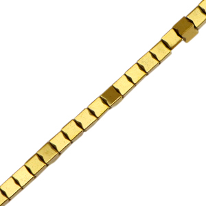 Abalorios Hematita cubo 2mm Dorado