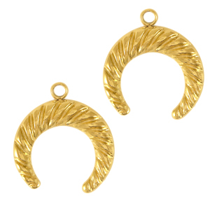 Colgantes Acero Inox luna Dorado