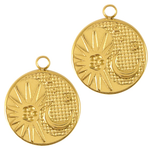 Colgantes Acero Inox soleil & lune Dorado