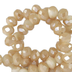 Abalorios faceteados disco 8x6 mm Marr&oacute;n Chadwick-revestimiento pearl shine