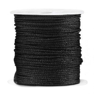 Hilo macram&eacute; trenzado 1mm Negro