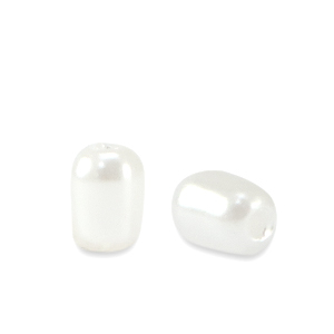 Imitaci&oacute;n de perlas de agua dulce grano de arroz Blanco