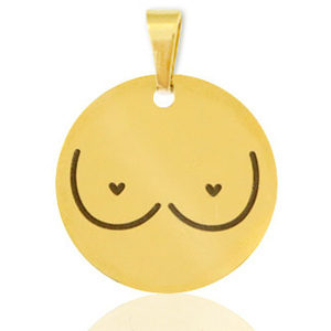 Colgantes Acero Inox senos Dorado