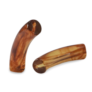 Abalorios acr&iacute;licos tubo Topacio marr&oacute;n