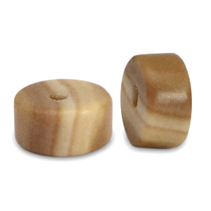 Piedras naturales Calcita disco 4x2mm Marr&oacute;n