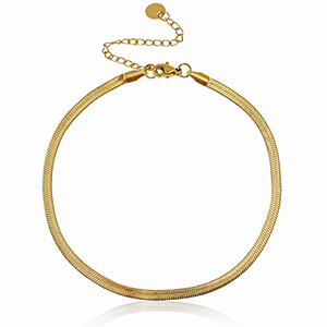 Pulseras tobillera Acero Inox eslab&oacute;n serpiente Dorado