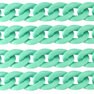 Cadena acr&iacute;lico 29mm brillante Verde turquesa