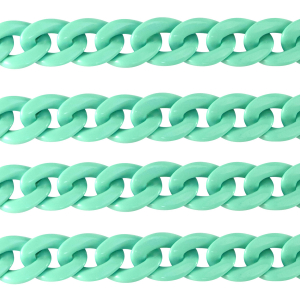 Cadena acr&iacute;lico 18mm brillante Verde turquesa