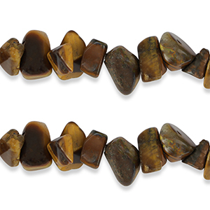 Abalorios chips Ojo de tigre Marr&oacute;n dorado