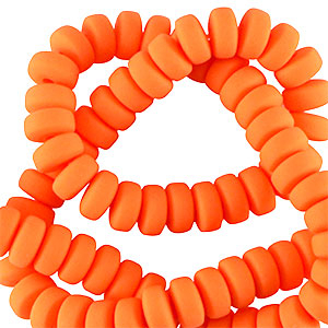 Abalorios de pol&iacute;meros rondeles 7mm Naranja