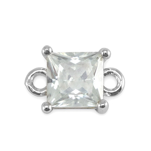 Entrepieza de cristal cuadrado Cristal-plateado