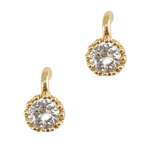 Colgantes de cristal 4mm Cristal-dorado