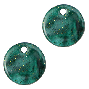 Colgantes de resina glitter 12mm Multicolor&nbsp;Verde