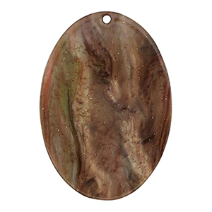 Colgantes de resina &oacute;valo glitter Multicolor marr&oacute;n