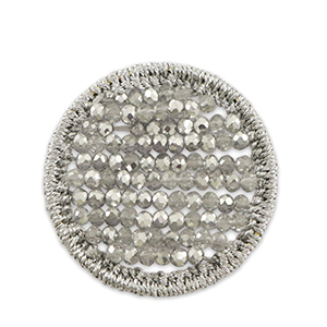 Colgantes tejido con abalorios faceteados 35mm Gris