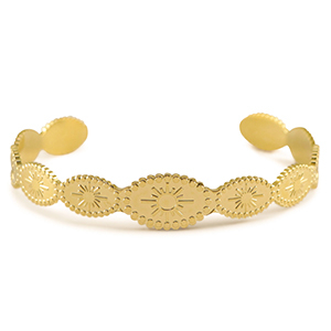 Pulseras Acero Inox bangle sol Dorado