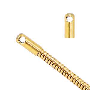 Fornituras acero inox terminal para cadena jasseron serpiente &Oslash;2.5mm Dorado