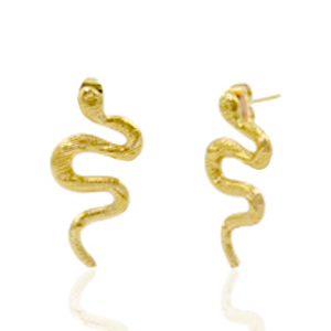 Pendientes Acero Inox serpiente Dorado