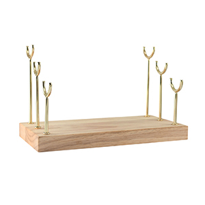 Expositor de joyer&iacute;a para anillos 3 niveles Naturel-dorado