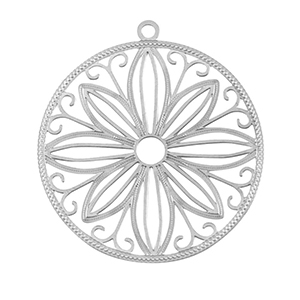 Colgantes Acero Inox bohemios 30mm Plateado