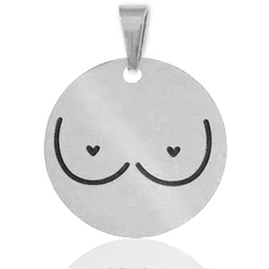 Colgantes Acero Inox senos Plateado