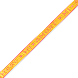 Cinta con texto "mi amore" Amarillo-rosa coral
