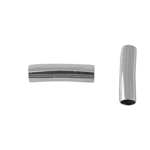 Abalorios Acero Inox tubo 20mm Plateado
