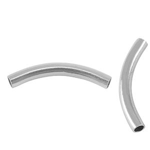 Abalorios Acero Inox tubo 30mm Plateado