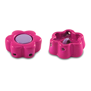 Abalorios Tile flor Rosa magenta p&uacute;rpura paisley