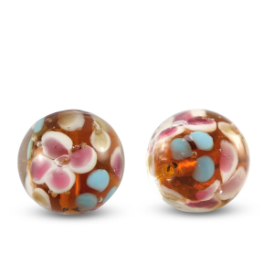 Abalorios de cristal 14mm Transparente-naranja &aacute;mbar