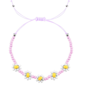 Pulseras Trendy flor Lila rosa-blanco revestimiento pearl shine