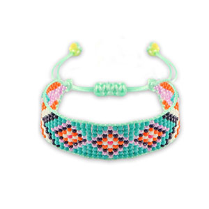 Pulseras Trendy Azul verdoso tropical-naranja