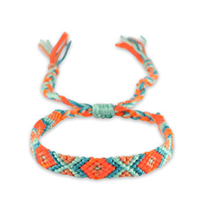 Pulseras Trendy Azul turquesa delicado-naranja ne&oacute;n