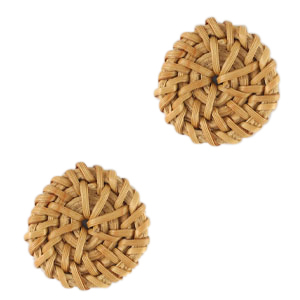 Colgantes rat&aacute;n 25mm Beige natural