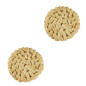 Colgantes rat&aacute;n 22mm Beige natural