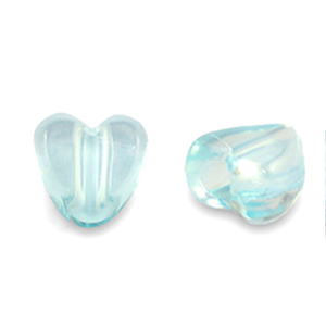 Abalorios acr&iacute;licos coraz&oacute;n Transparente azul turqueza