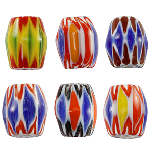 Abalorios Millefiori tubo Multicolor amarillo-azul