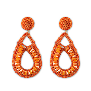 Pendientes faceteados gota Dorado-naranja