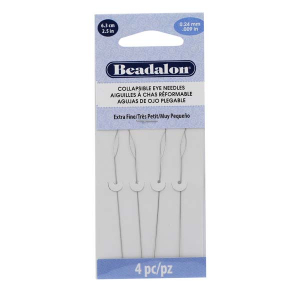 Beadalon agujas de ojo plegable 6.3cm (extra fina) Plateado