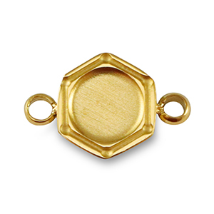 Colgante Piedra de Nacimiento con engaste de acero inoxidable para SS16 base plana Dorado