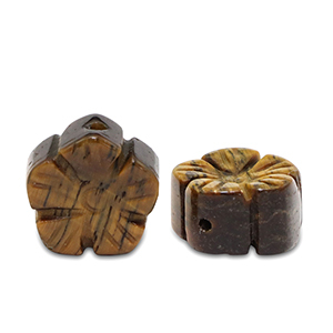 Piedras Naturales abalorios Ojo de tigre flor Marr&oacute;n dorado