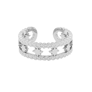 Anillos Acero Inox estrella Plateado