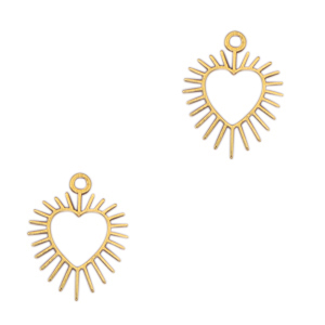 Colgantes Acero Inox coraz&oacute;n Dorado