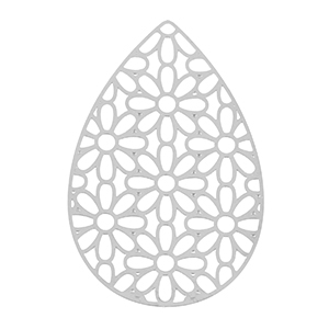 Colgantes Acero Inox bohemios gota Plateado