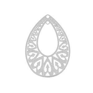 Colgantes Acero Inox bohemios gota Plateado