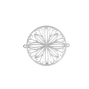 Colgantes Acero Inox bohemios entrepieza 20mm Plateado