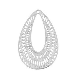 Colgantes Acero Inox bohemios gota Plateado